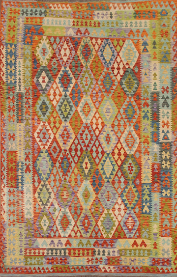 Reversible Wool Kilim Oriental Area Rug 8x11