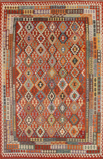 Reversible Wool Kilim Oriental Area Rug 10x13