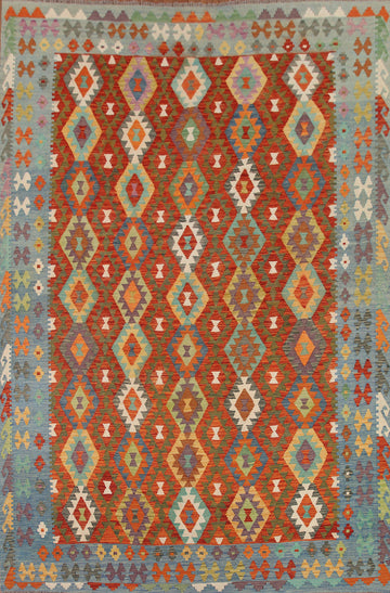 Reversible Wool Kilim Oriental Area Rug 9x11