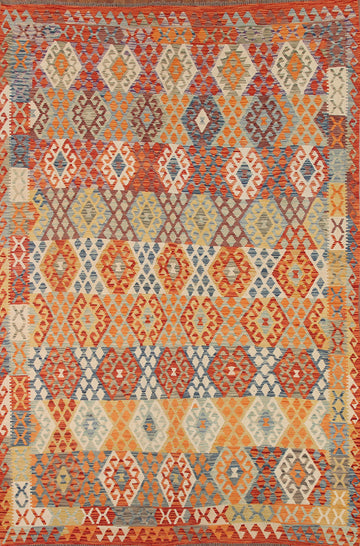 All-Over Geometric Kilim Oriental Area Rug 8x11