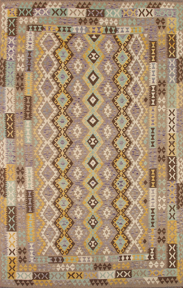 Reversible Wool Kilim Oriental Area Rug 8x11