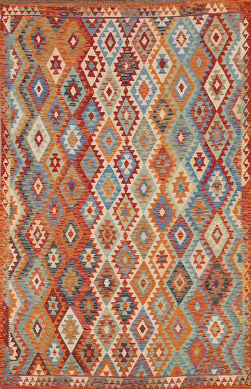 Reversible Wool Kilim Oriental Area Rug 8x11