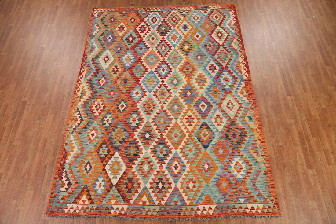Reversible Wool Kilim Oriental Area Rug 8x11