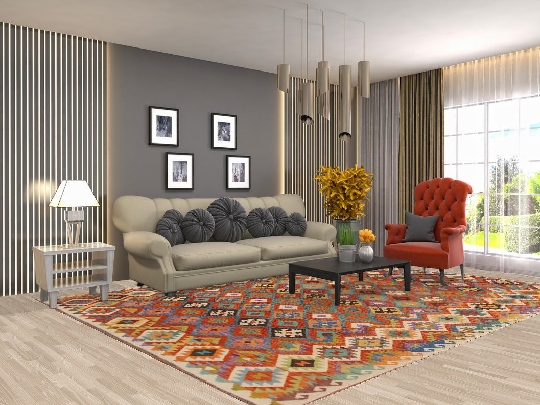 Colorful Kilim Oriental Area Rug 8x11