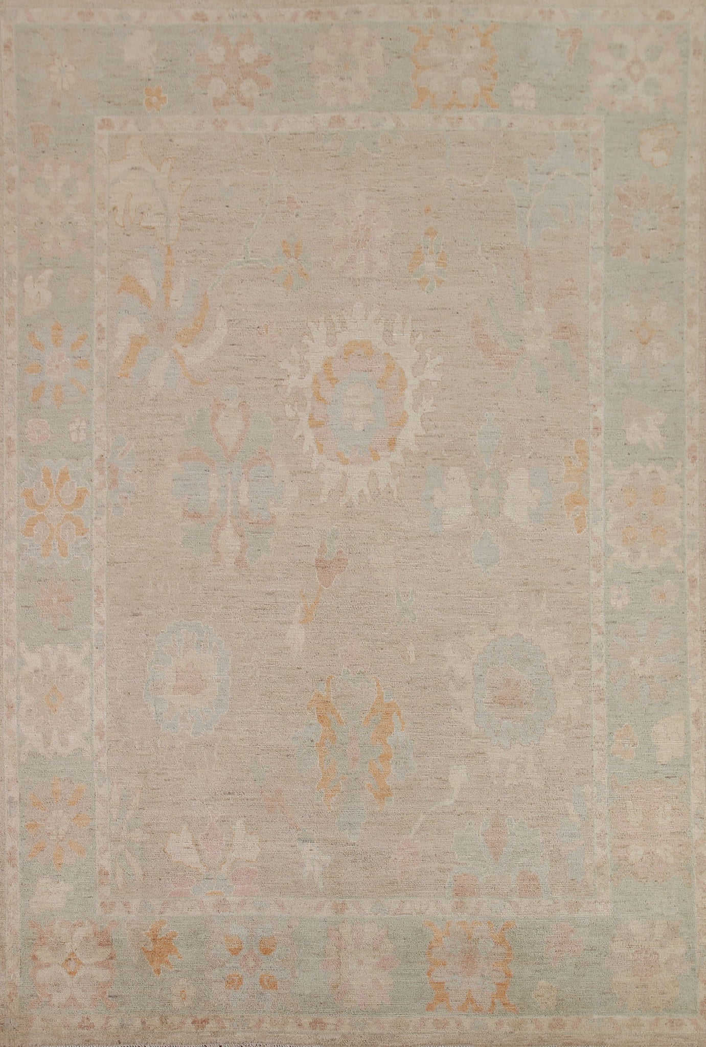 Vegetable Dye Oushak Turkish Area Rug 9x13