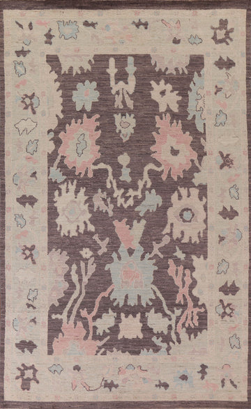 Vegetable Dye Oushak Turkish Area Rug 6x10