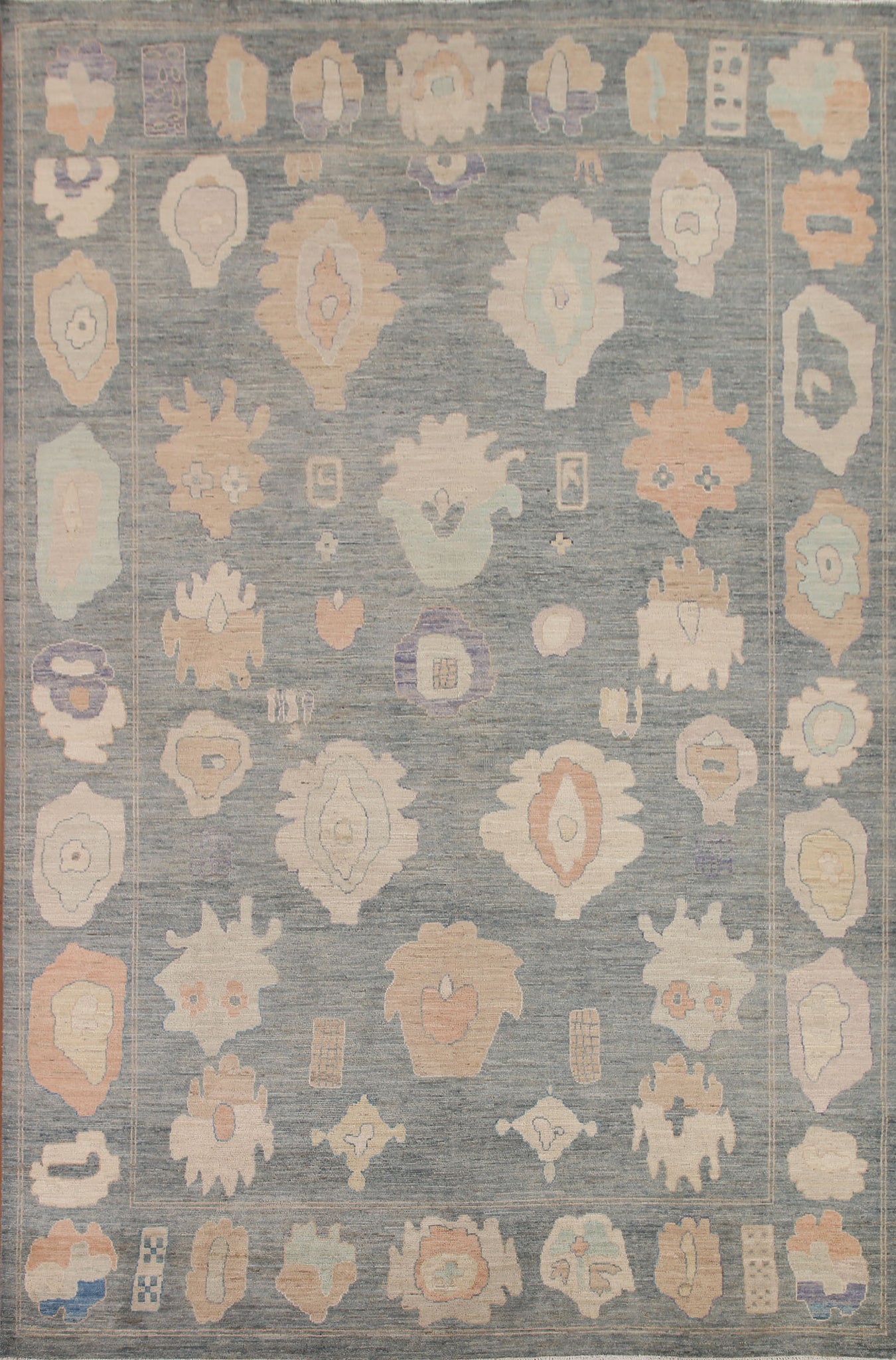 Vegetable Dye Oushak Turkish Area Rug 9x12