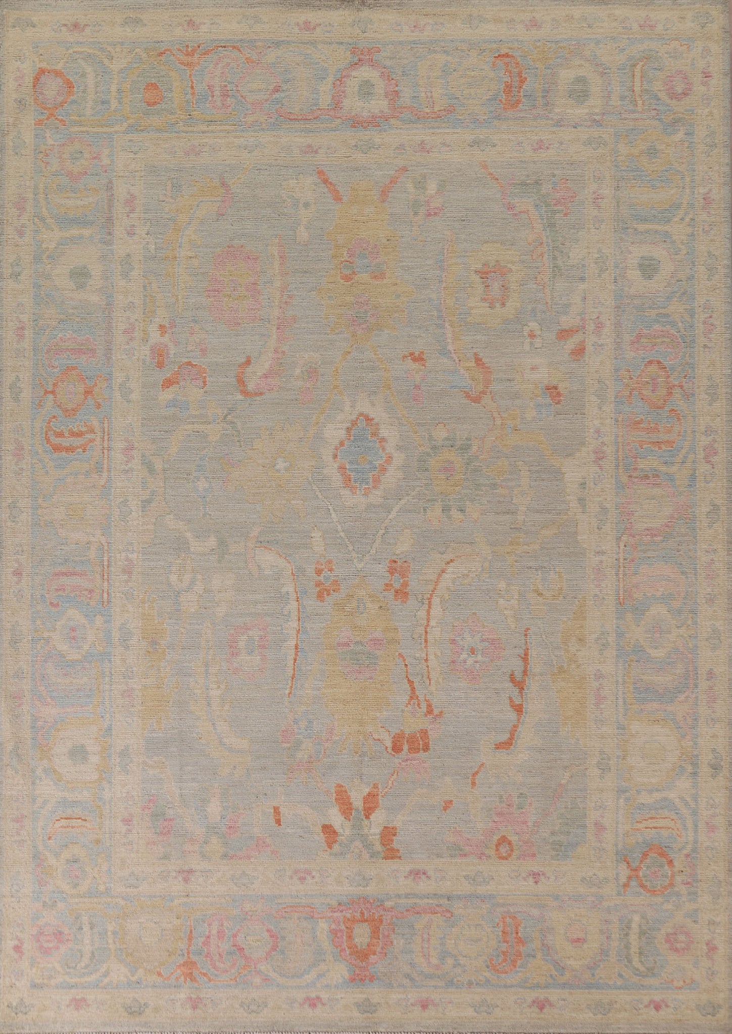 Vegetable Dye Oushak Turkish Area Rug 8x10