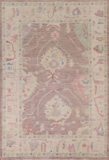 Oushak Vegetable Dye Area Rug 5x7