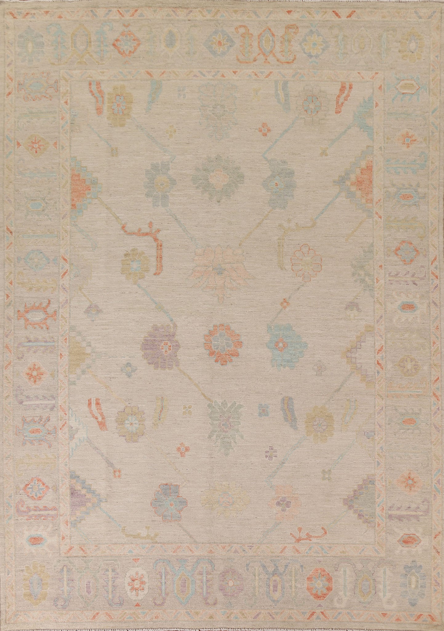 Vegetable Dye Oushak Turkish Area Rug 8x10