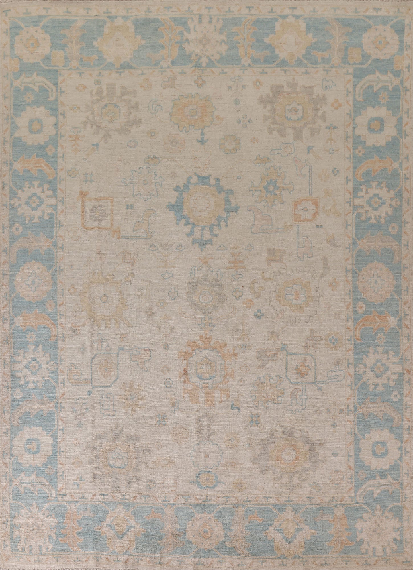Vegetable Dye Oushak Turkish Area Rug 6x10