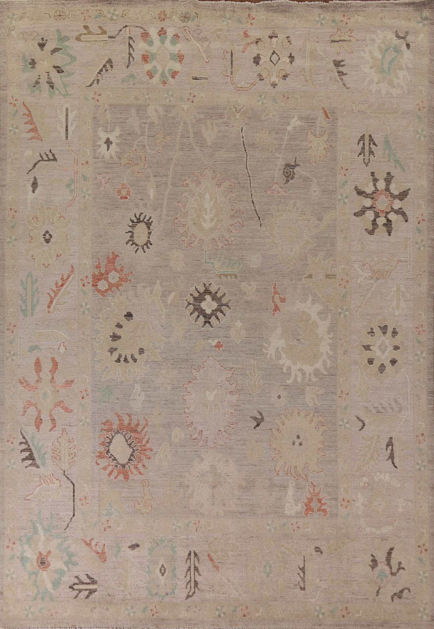 Vegetable Dye Oushak Turkish Area Rug 8x10