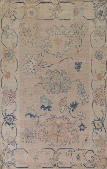 Vegetable Dye Oushak Turkish Area Rug 6x9