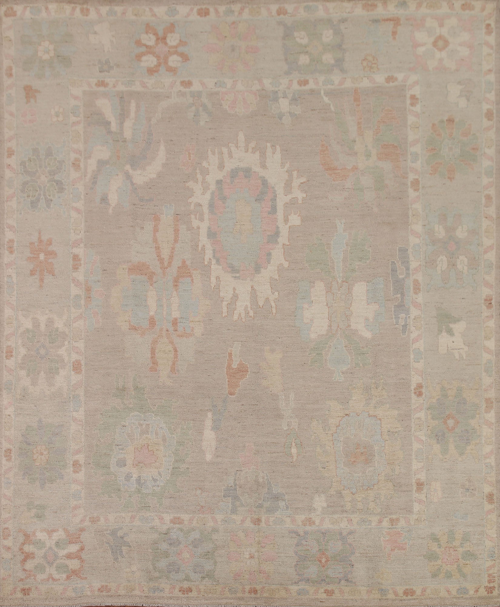 Square Oushak Vegetable Dye Area Rug 9x9