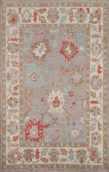 Vegetable Dye Oushak Turkish Area Rug 6x9