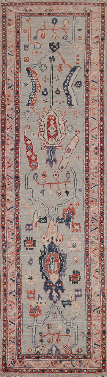 Vegetable Dye Oushak Turkish Runner Rug 3x12