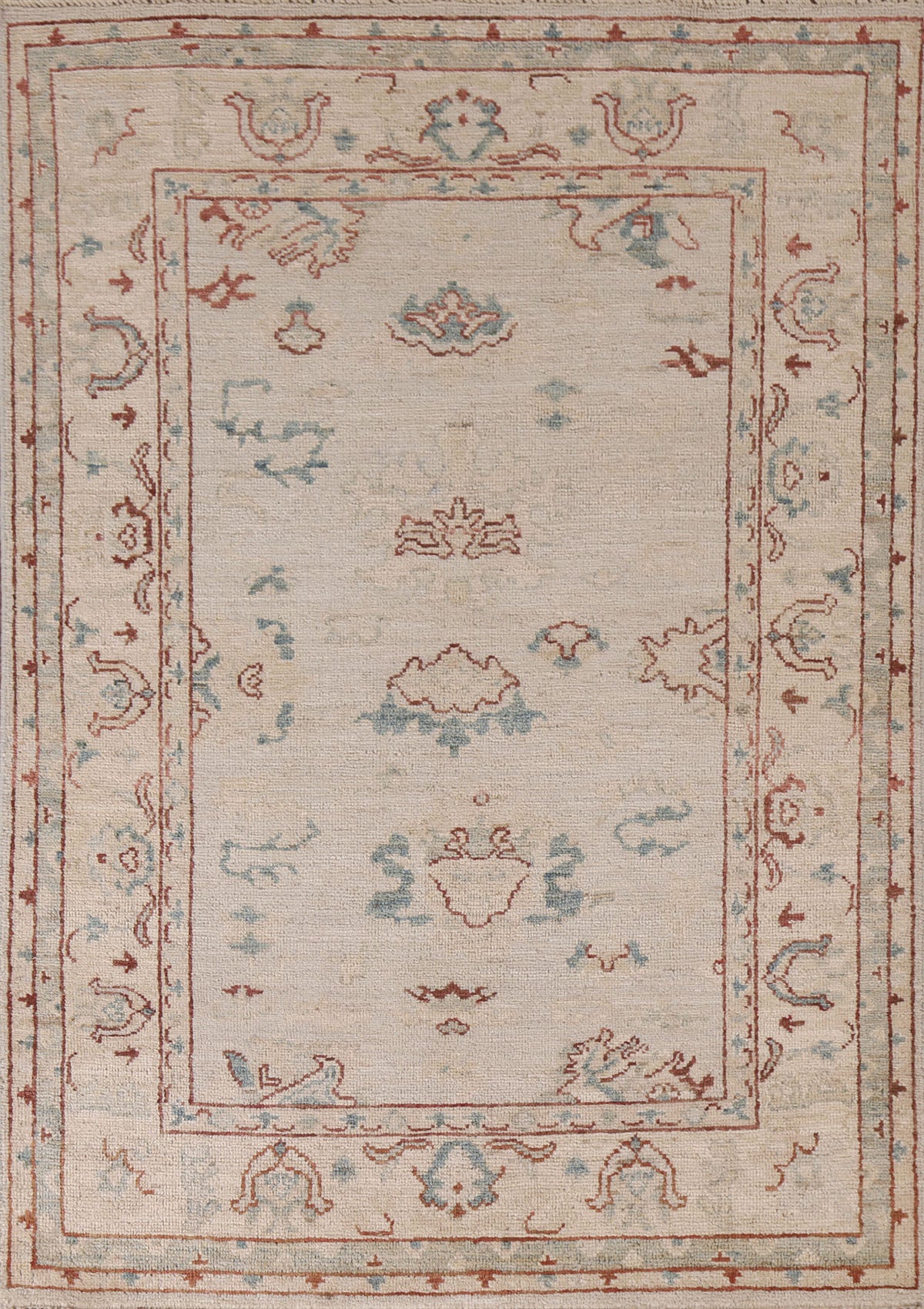 Wool Oushak Vegetable Dye Area Rug 4x6