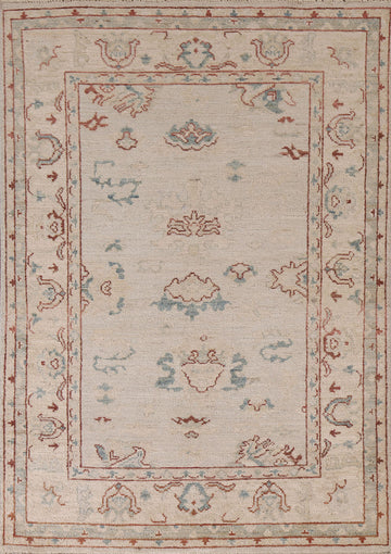 Wool Oushak Vegetable Dye Area Rug 4x6