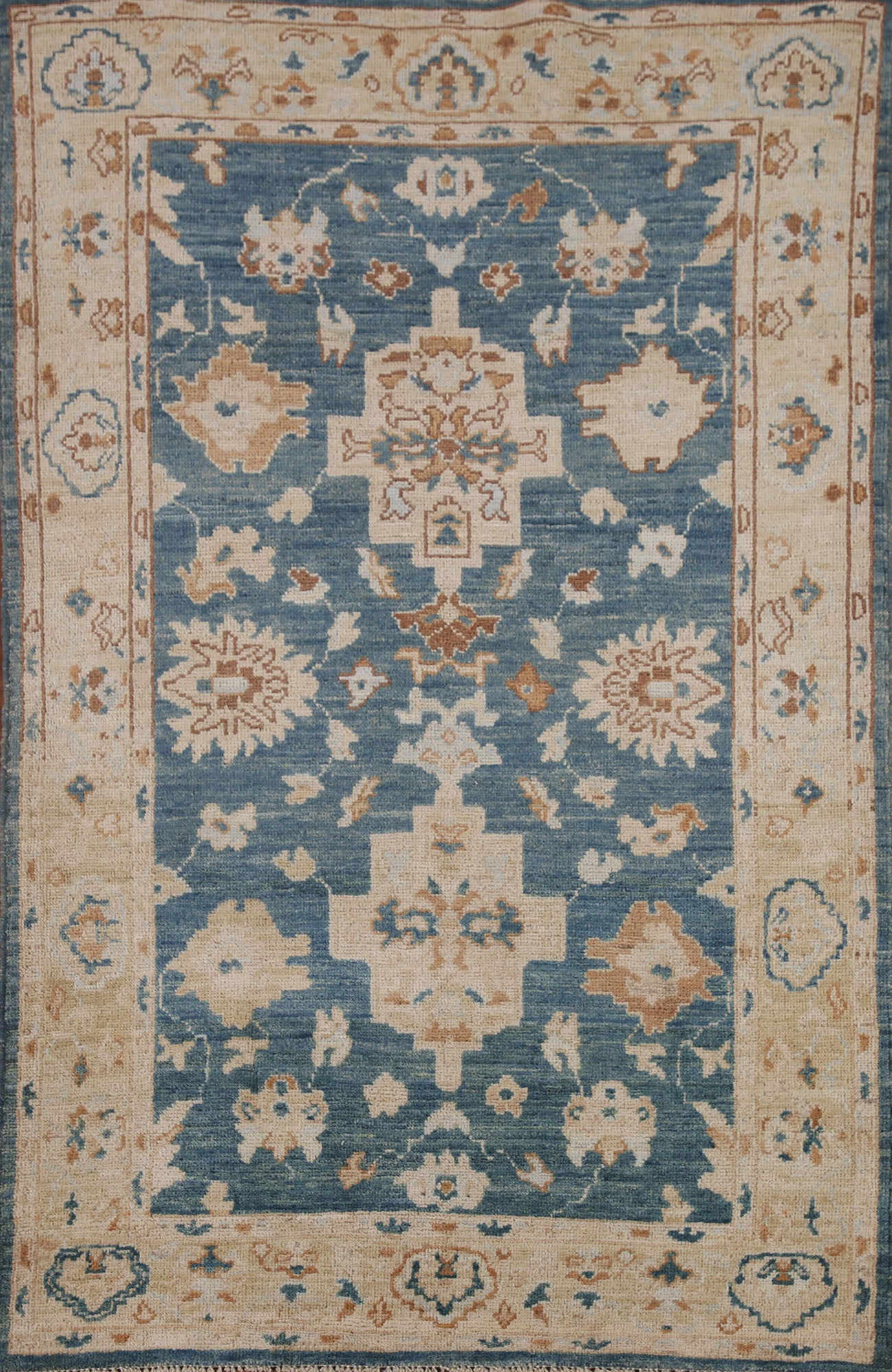 Vegetable Dye Oushak Turkish Area Rug 4x6