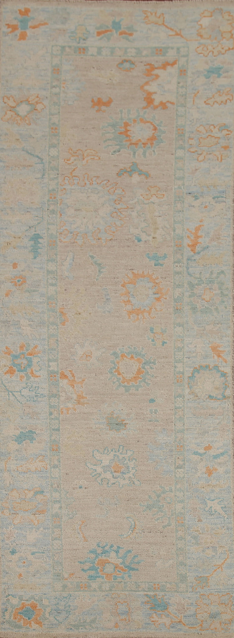 Oushak Vegetable Dye Runner Rug 3x10