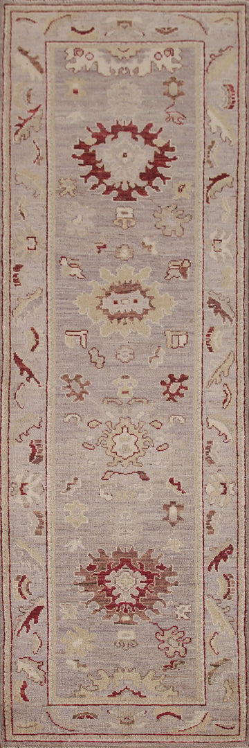 Vegetable Dye Oushak Turkish Runner Rug 3x10