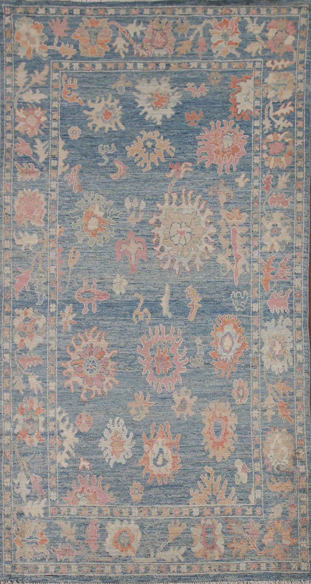 Vegetable Dye Oushak Turkish Area Rug 5x9