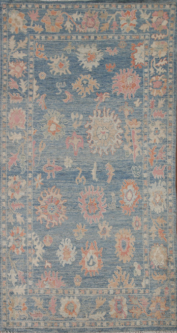 Vegetable Dye Oushak Turkish Area Rug 5x9