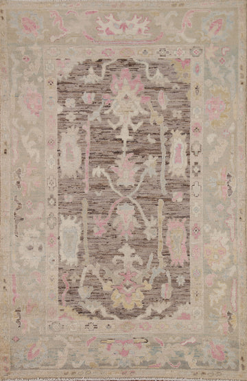 Vegetable Dye Oushak Turkish Area Rug 4x6