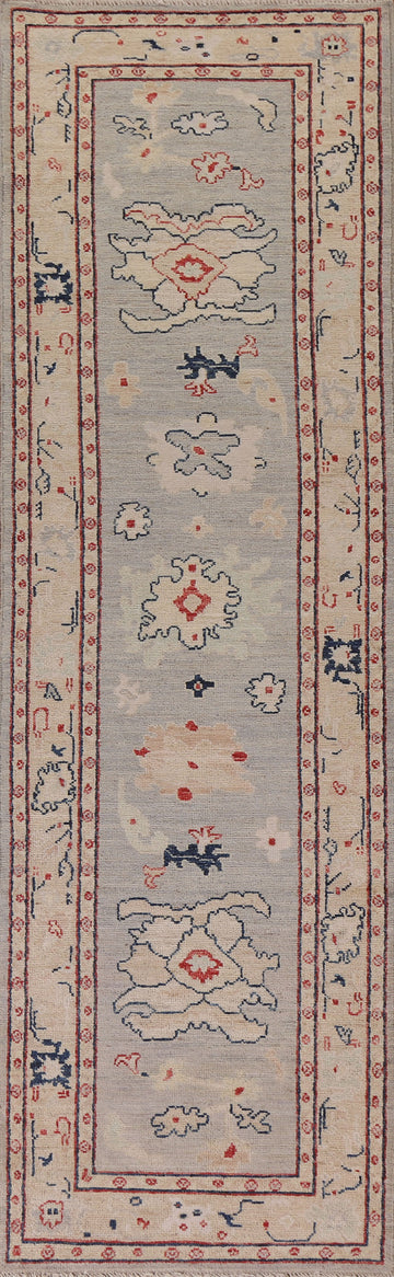 Oushak Vegetable Dye Runner Rug 3x10