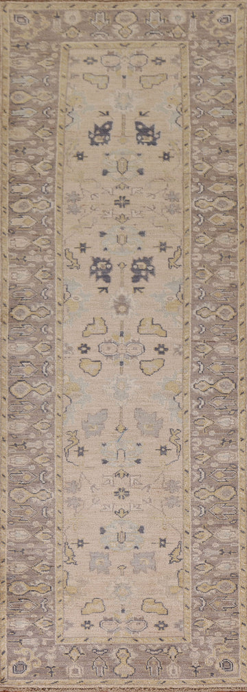 Oushak Vegetable Dye Runner Rug 3x10