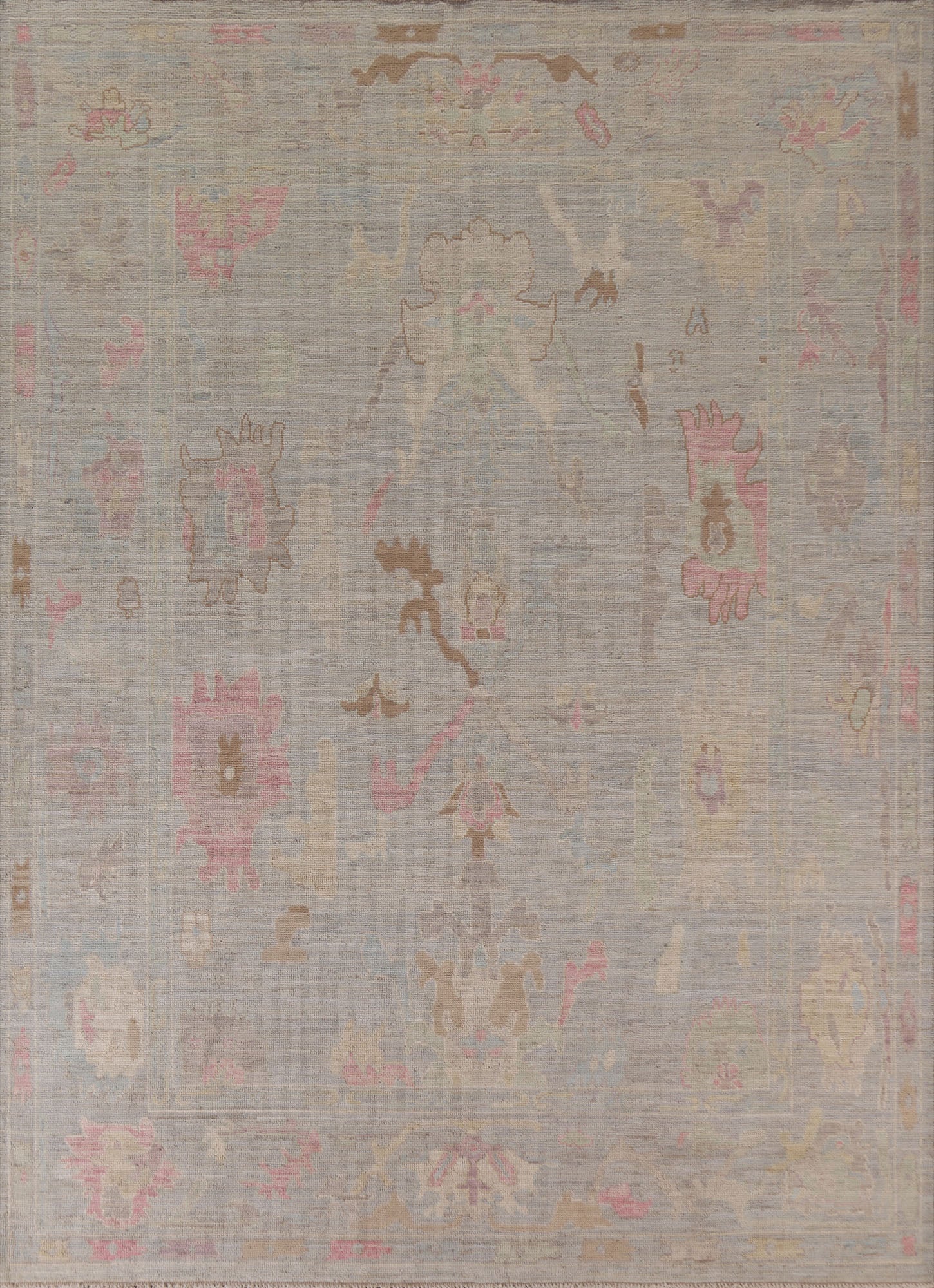 Muted Oushak Vegetable Dye Area Rug 8x10