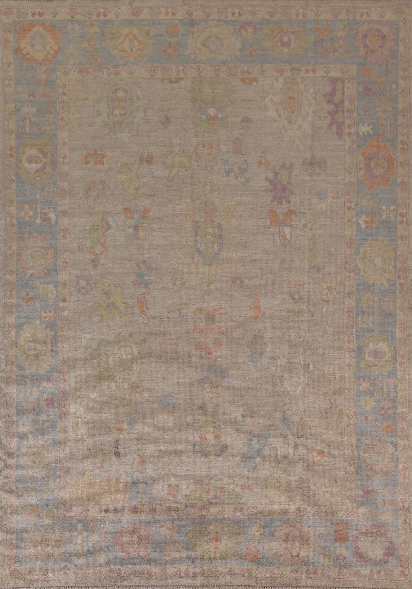 Vegetable Dye Oushak Turkish  Area Rug 8x10