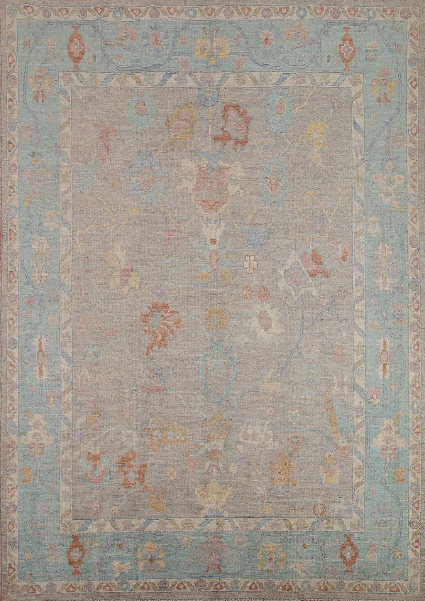Vegetable Dye Oushak Turkish Area Rug 8x10