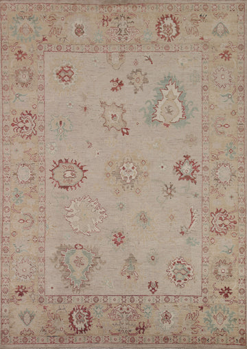 Floral Oushak Vegetable Dye Area Rug 8x10