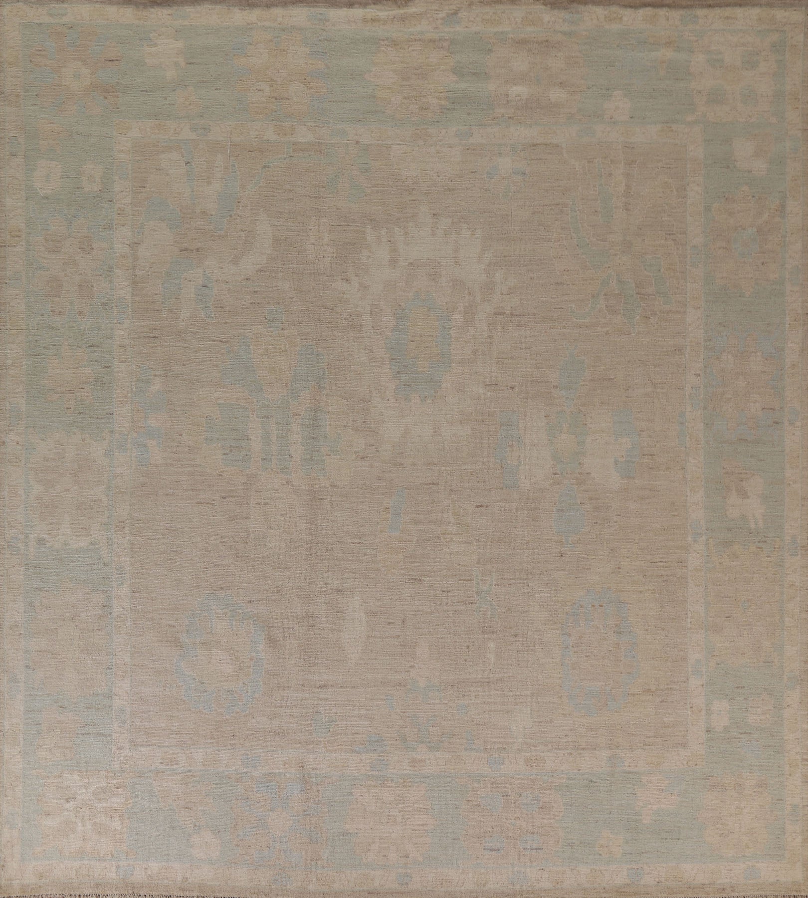 Square Vegetable Dye Oushak Area Rug 10x10