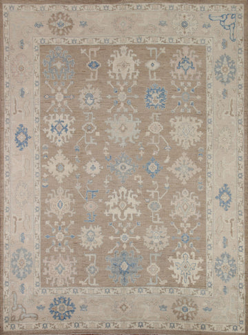 Muted Oushak Vegetable Dye Area Rug 9x10