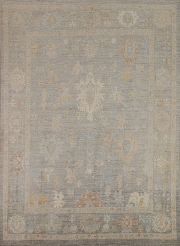 Vegetable Dye Oushak Turkish Area Rug 9x10