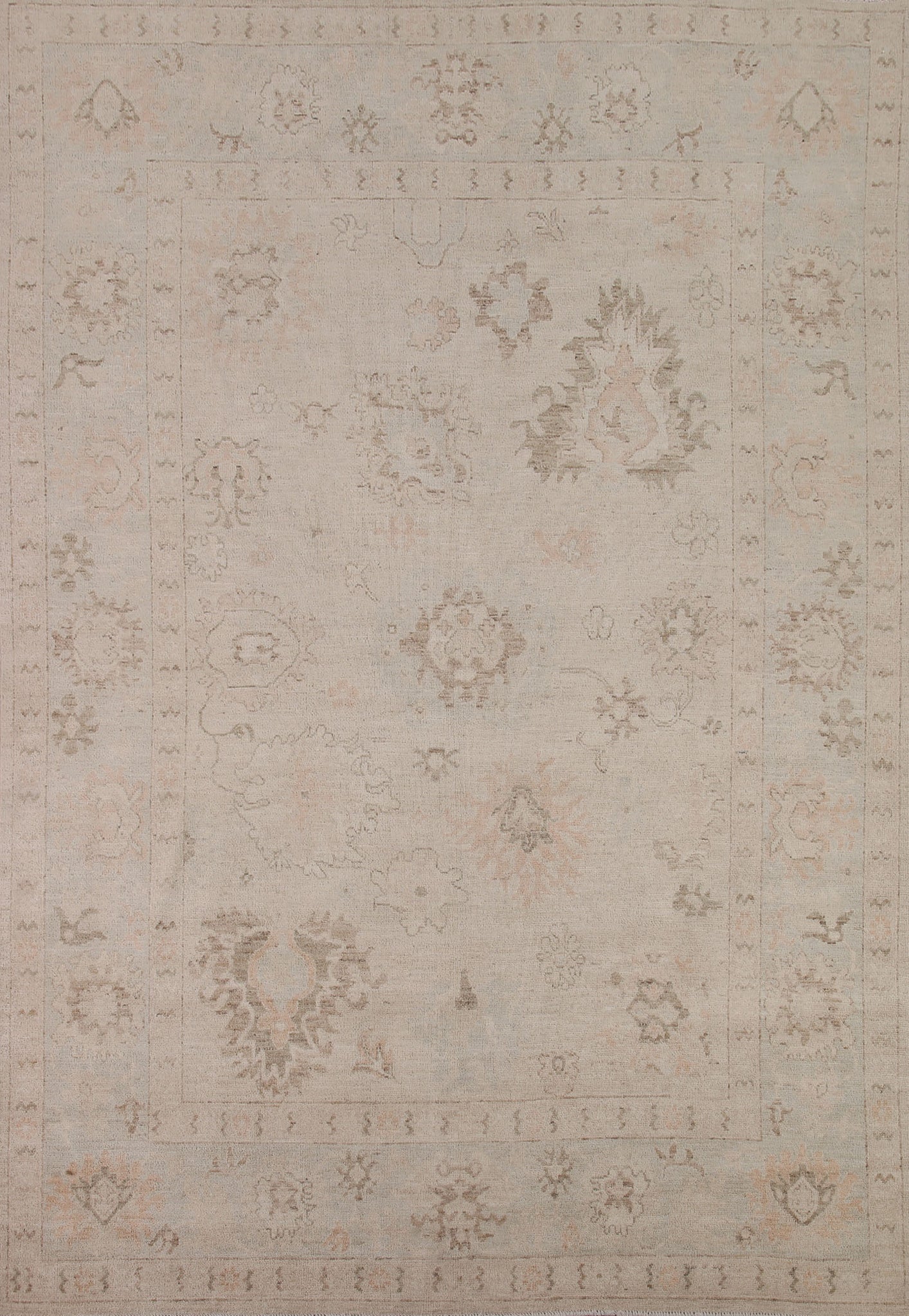 Floral Oushak Vegetable Dye Area Rug 8x10