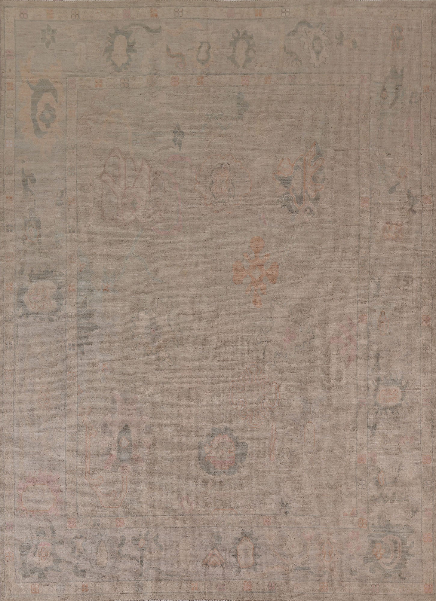 Vegetable Dye Oushak Turkish Area Rug 8x10