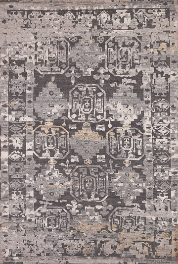 Gray Wool Khotan Oriental Area Rug 5x8