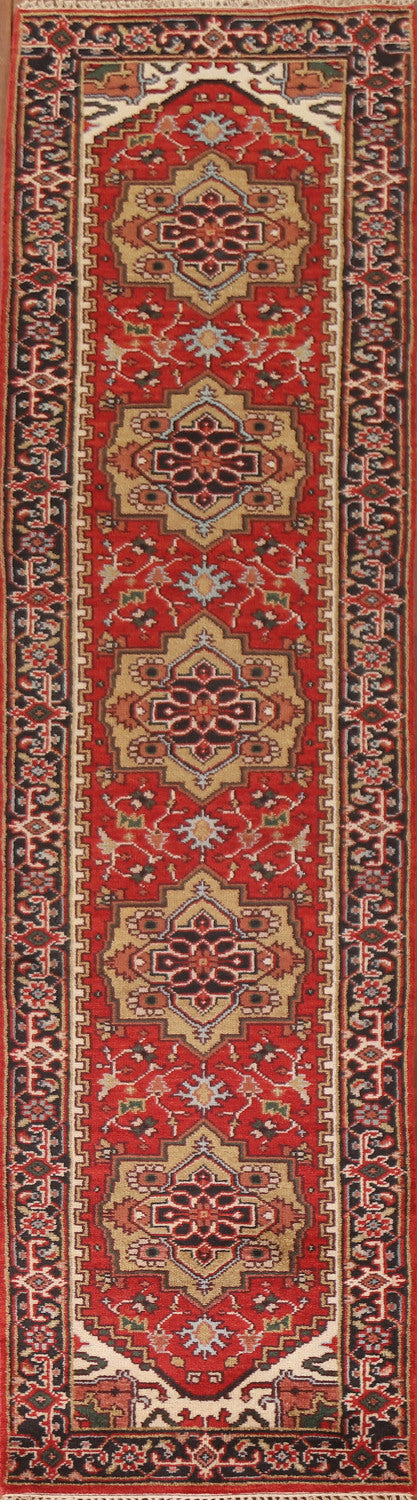 Handmade Heriz Serapi Oriental Runner Rug 3x12