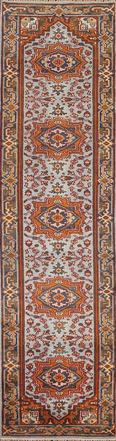Geometric Heriz Serapi Wool Runner Rug 3x12