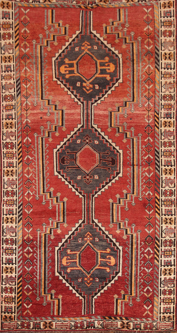 Geometric Red Shiraz Persian Area Rug 4x8