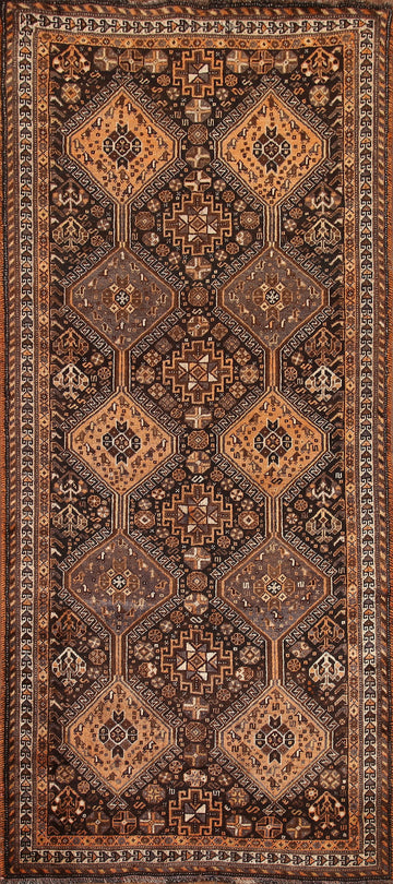 Vegetable Dye Qashqai Persian Runner Rug 4x9