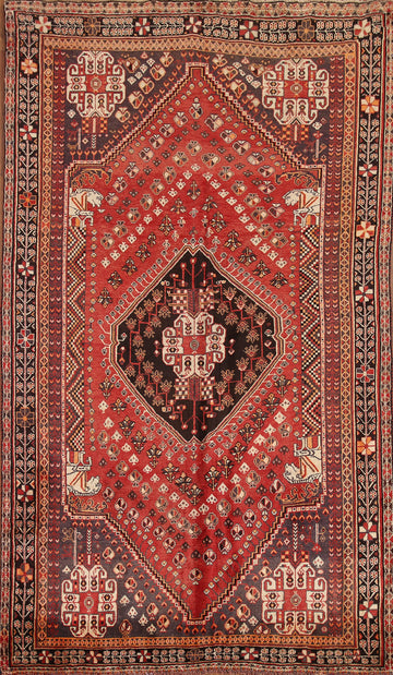 Vintage Wool Abadeh Persian Area Rug 5x9