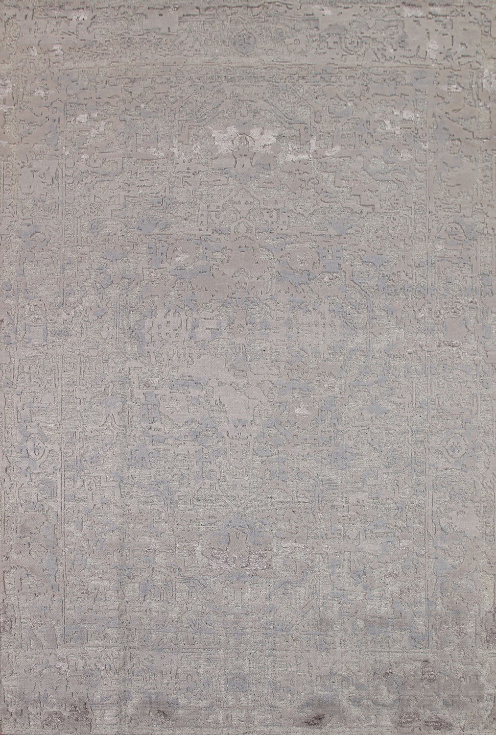 Gray Abstract Oriental Area Rug 8x10