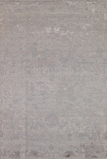 Gray Abstract Oriental Area Rug 8x10