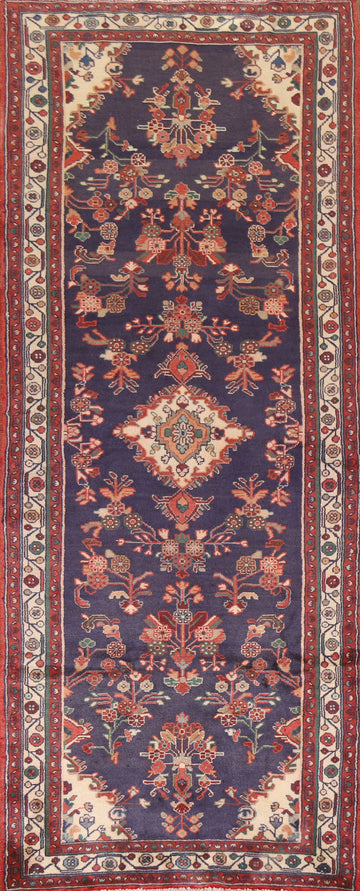 Navy Blue Lilian Persian Runner Rug 4x10