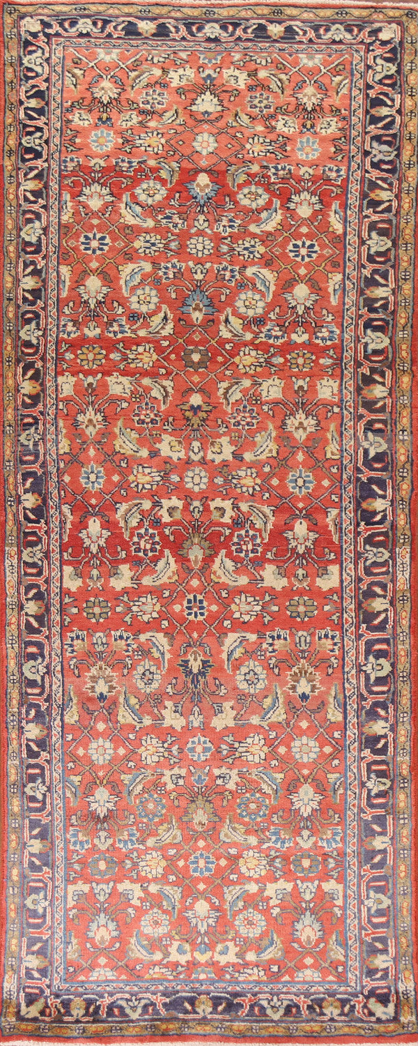 Red Floral Mahal Persian Runner Rug 3x10