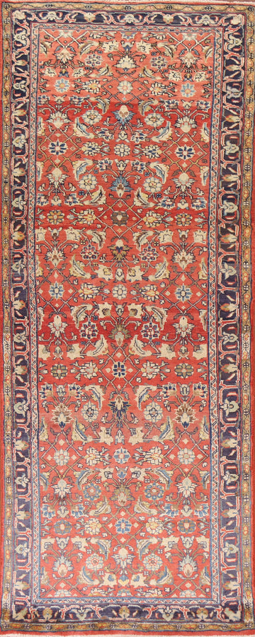 Red Floral Mahal Persian Runner Rug 3x10